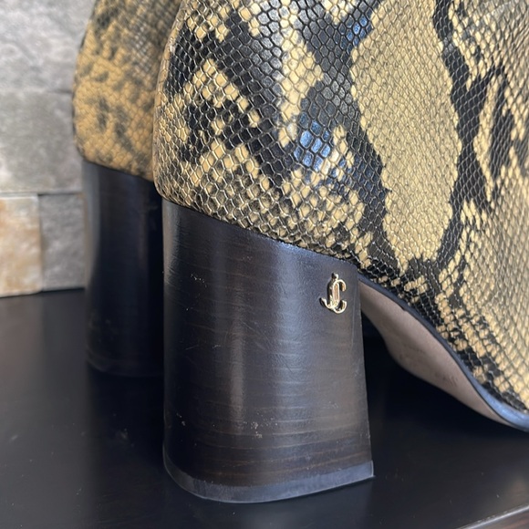 JIMMY CHOO Bryelle 85 Snake-print Leather Ankle Boots - Picture 10 of 13